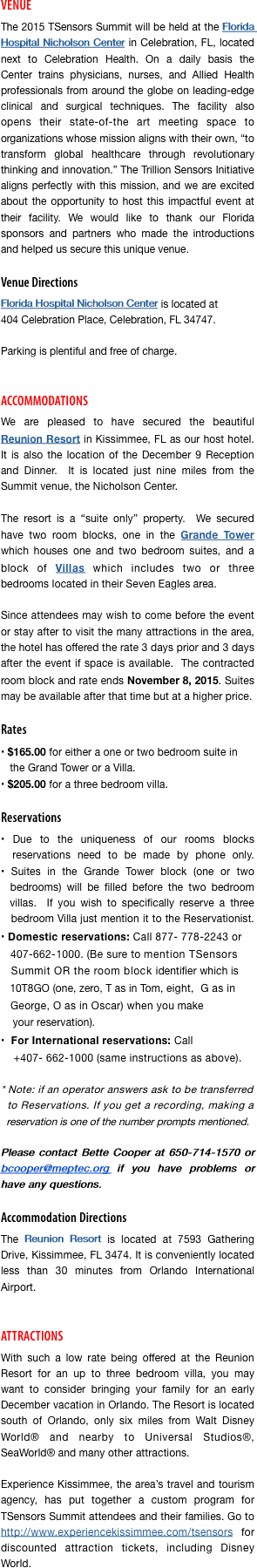 Venue & Accommodations